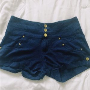 Cute Navy shorts with Yellow buttons!